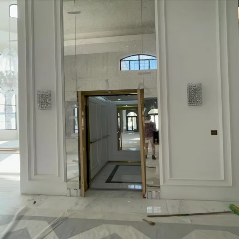 VTEV109 Ascensores Elevadores Stilvoller Villa-Aufzug aus Glas für privates Duplex-Haus
