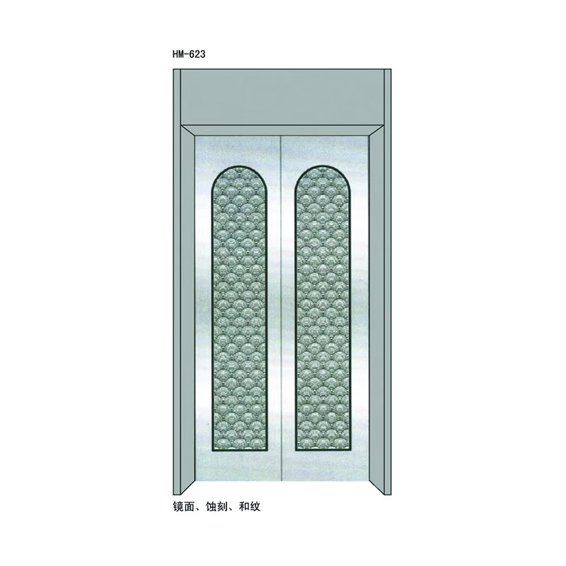 VTSP204 Hochwertiges Aufzugstürsystem aus Edelstahl mit lackiertem Glas und manueller Türverkleidung