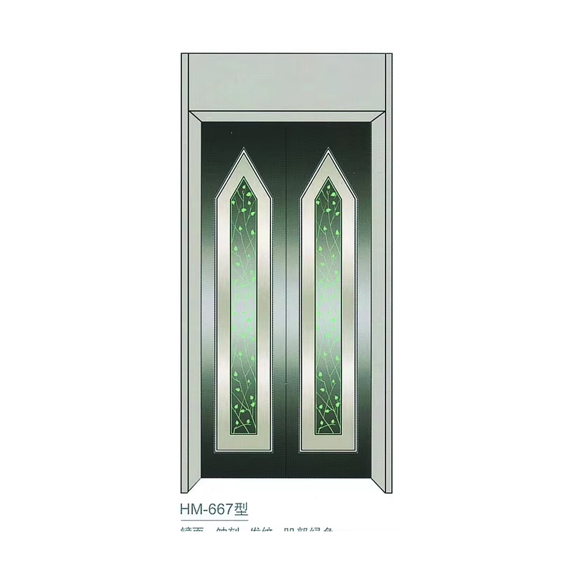 VTSP204 Hochwertiges Aufzugstürsystem aus Edelstahl mit lackiertem Glas und manueller Türverkleidung