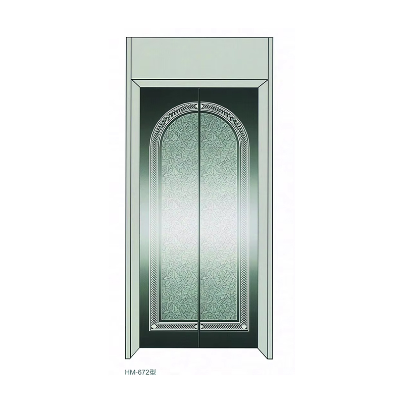 VTSP204 Hochwertiges Aufzugstürsystem aus Edelstahl mit lackiertem Glas und manueller Türverkleidung