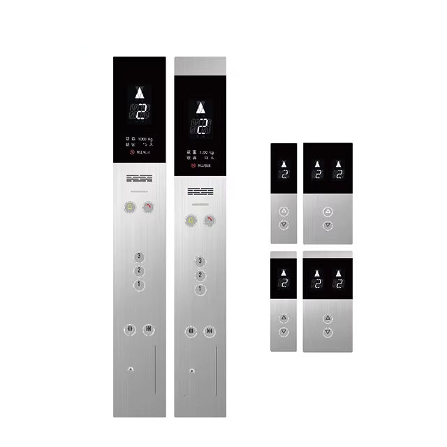 VTSP336 Aufzugs-Touch-Display zur Wandmontage mit Aufzugstaste, modernes Design, Edelstahl und Glas, Cop and Lop