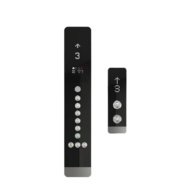 VTSP336 Aufzugs-Touch-Display zur Wandmontage mit Aufzugstaste, modernes Design, Edelstahl und Glas, Cop and Lop