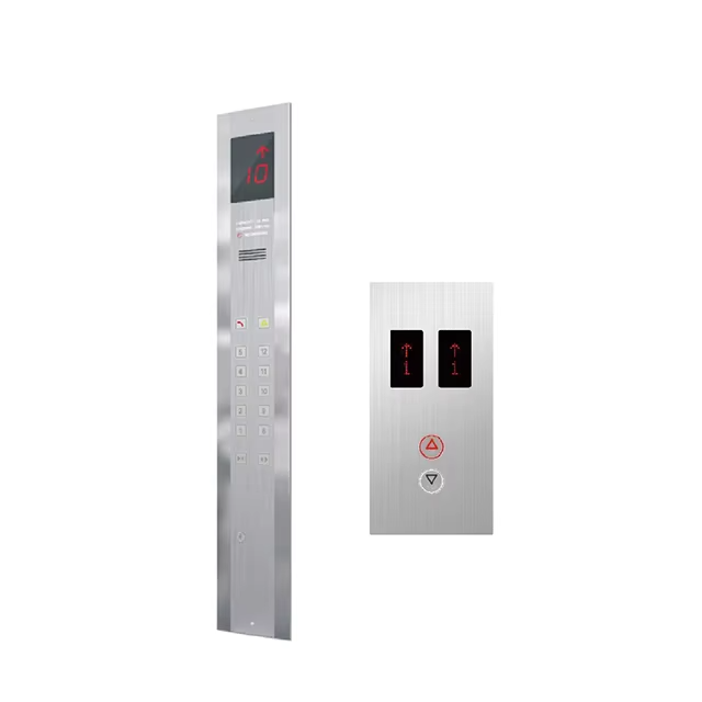 VTSP336 Aufzugs-Touch-Display zur Wandmontage mit Aufzugstaste, modernes Design, Edelstahl und Glas, Cop and Lop