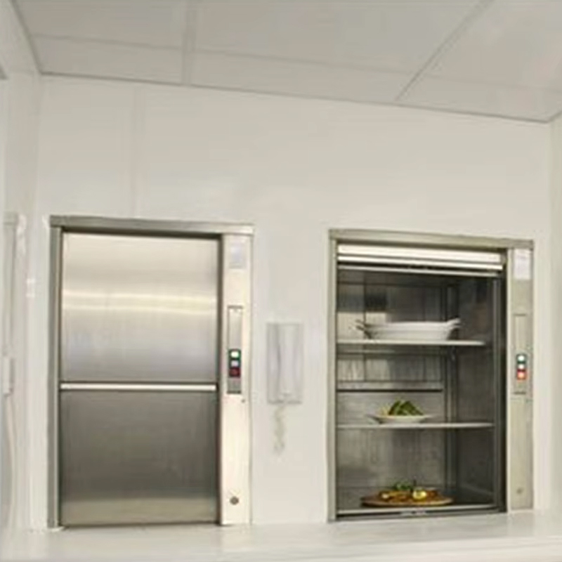VTEF113 Hochwertiger, moderner, mit Wechselstromantrieb betriebener Restaurant- und Kellneraufzug aus Edelstahl mit PVC-Boden, ISO-zertifiziert für den Hotelgebrauch