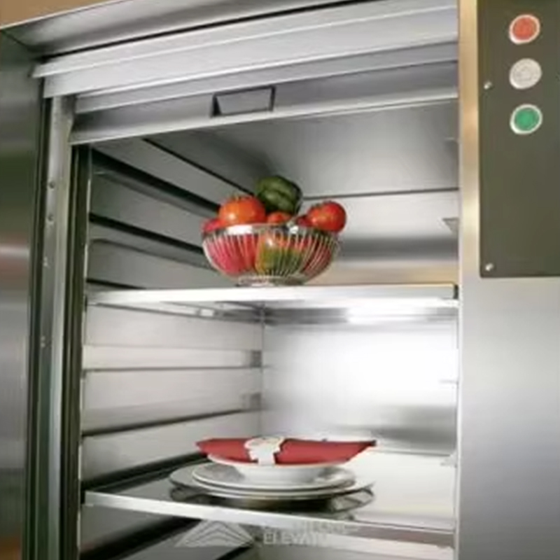 VTEF108 Elektrischer, getriebeloser AC-Speiseaufzug mit PVC-Boden für Restaurant- und Hotelküchenservice