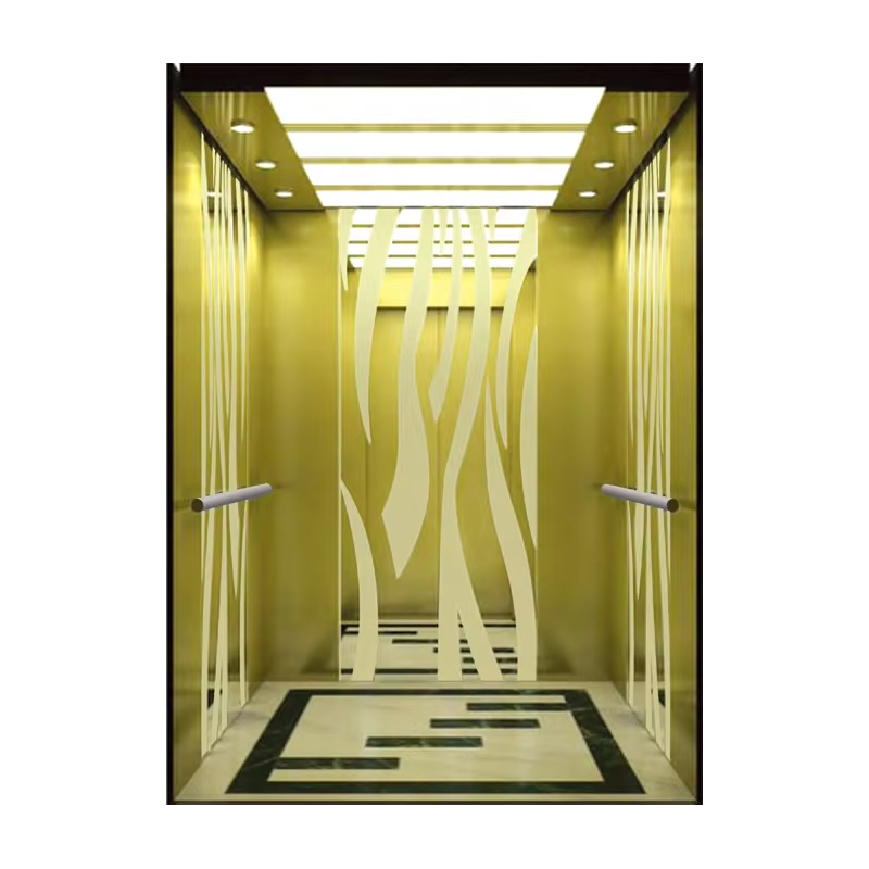 VTEP121 Heißer Verkauf NV Modell 6-8 Personen 630 kg Gearless AC Moderner Personenaufzug für Gebäude mit Edelstahl-PVC-Boden